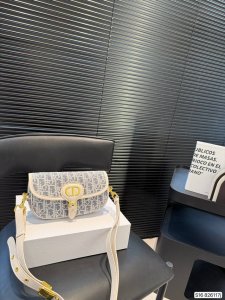 with foldable box Dior underarm bag raffia straw light blue with beige shoulder