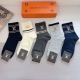 Box of 5 pairs of Louis Vuitton men's mid-calf socks (with packaging). Made of p
