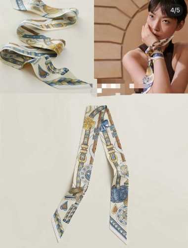 H's new silk scarf, "Heart-shaped saddle" 100% heavy silk twill, Herm