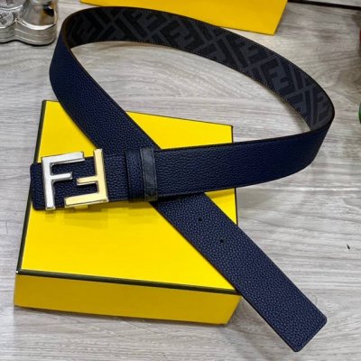 Fendi Fendi Store-Authentic Wide 4.0Cm Double-Ring Reversible Belt With Ff Stud