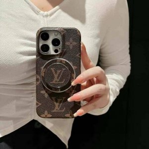 New LV Classic Monogram Phone Case with Strong Magnetic Logo Stand Model: To avo