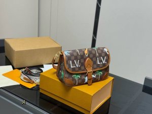 with folding box Lv baguette bag is so beautiful to wear double shoulder strap