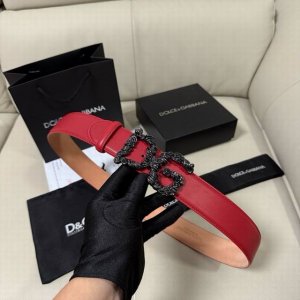 DgWidth 4.0Cm Dolce & Gabbana's new Devotion series Lux leather belt, embellishe