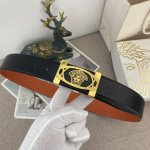 Versace Special Leather Belt Series, Original Factory-Made Premium Stainless Ste