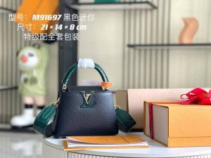 Premium, fully packaged, premium original leather M91697, black crocodile-grain