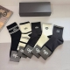 A box of 5 pairs of Alo new trendy mid-calf men's socks, made of pure cotton, a