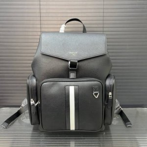 Bally Mythos Ribbon Stripe Backpack for Men. Classic and versatile. Photographed