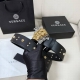 Versace Width 4.0Cm New Smooth Belt With Round Rivets And Medusa Decoration With