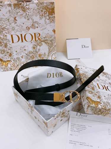 dior Saddle Belt Rotating Hardware Double-Sided Saddle Belt Grained Cowhide S