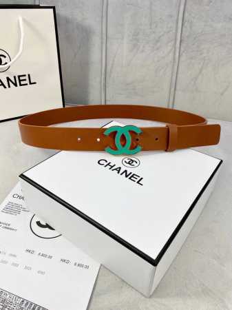 Width 3.0Cm Chanel Chanel Women's Belt New Style Soft Imported Calfskin Gold And - Click Image to Close