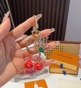 New M02476 Lv Cherry Keychain Bag Pendant Ornament Lv X Tm Lv Cerise Bag Ornamen