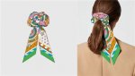 Hermes "Whisper of the Forest" hair band, dual-purpose headband Twilly small sil