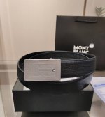 Special Montblanc Automatic Belt, 34Mm Width, Premium Steel Buckle, Double-Sided