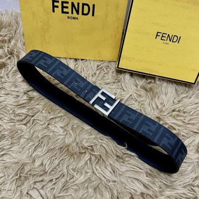 Fendi full packaging, same style as in boutiques, 4.0cm wide, double-ring revers