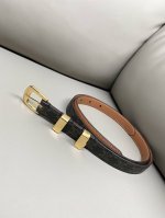 Celine Celine Triomphe Canvas logo print Wagyu leather 1.8 width pinhole belt sl