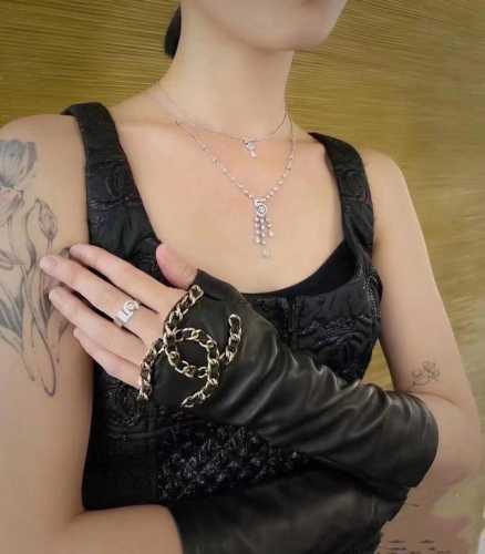 Chanel Women's Hot Selling Fingerless Long Gloves with Extended Sleeves, Importe