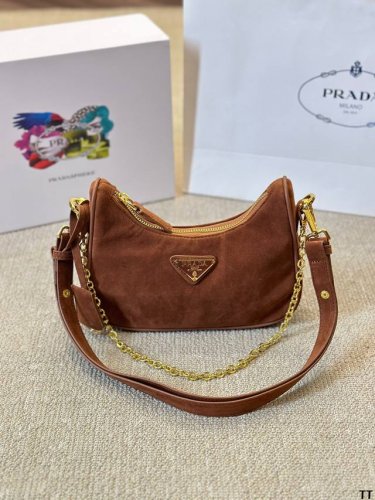 Size: 22 13cm Prada deerskin Maillard Hobo underarm bag The leather shoulder str