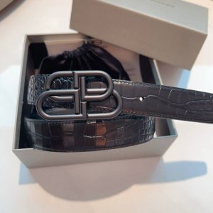 Balenciaga Crocodile Pattern New Belt Double-sided Italian Matte Calfskin with R