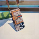 Gucci cardholder original leather series phone case, two-in-one lanyard hole fo