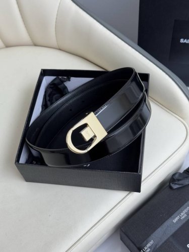 Special 2025 Spring Show Saint Laurent Women's Belt Original Real Gold Electropl
