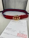 Width 4.0cm GUCCI classic canvas belt with cowhide leather at the ends, textured