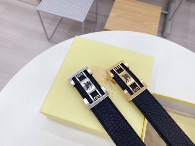 Burberry's new men's high-end business style, 3.8cm wide, double-sided top-grain