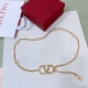 valentino Garavani Vlogo Signature Brass Metal Chain Belt With Mini Vlogo Det