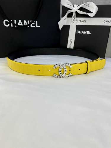 Width 3.0 Cm Chanel Imported Soft Calfskin Leather With Gold And Silver Patterne