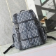 Medium Dior Hit The Road Backpack Navy Blue Cd Diamond Canvas and Navy Blue Smoo