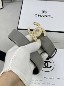 Width 3.0 Cm Chanel Women's Belt, New Style Soft Imported Calfskin With Gold And