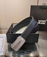 Special Montblanc Automatic Belt, 34Mm Width, Premium Steel Buckle, Double-Sided