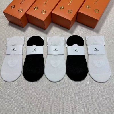 Special Louis Vuitton new women's invisible socks, one box of five pairs of hol