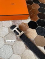 Hermes original quality classic men's belt counter Togo leather with stainless s