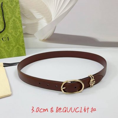 Special 3.0Cm Gucci Belt, Double-Sided Top-Grain Leather, Length: 75.80.85.90.95