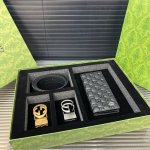 Gucci double-buckle belt, suit clip, wallet set, men's boutique, versatile style