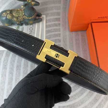 Herm S Special Leather Belt Series, Original Factory-Made Stainless Steel Buckle - Click Image to Close