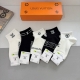 A box of 5 pairs of Louis Vuitton mid-calf socks with packaging. Made of pure co
