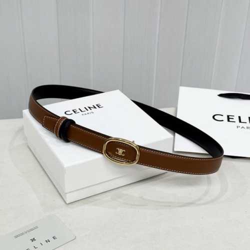 Celin E New 3D Buoy Buckle Women's Belt, Italian Imported Calfskin with Brass Bu