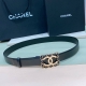 Chanel Cc Classic Leather Logo Buckle Gold Metal Calfskin Belt 3.0cm Premium DDD
