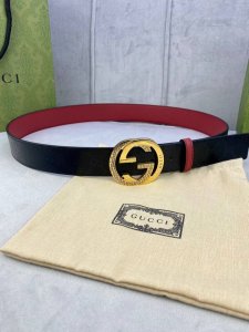 Width 4.0 Cm Gucci Double-Sided Belt, One Side Features Gg Supreme Canvas, The O
