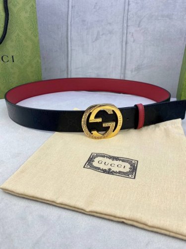 Width 4.0 Cm Gucci Double-Sided Belt, One Side Features Gg Supreme Canvas, The O