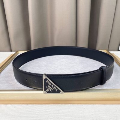 Prada D. Top-Grain Cowhide, 3.8 Cm Wide, Available On The Official Website, Pure