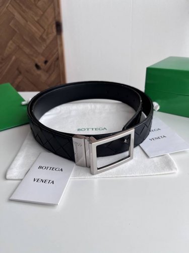 Bv 2025 New Men's Woven Belt, Double-sided, Handmade Intreccio Large Grid Woven