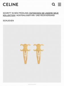 with packaging a pair of Celine Celine Arc de Triomphe new hair clips, classic B