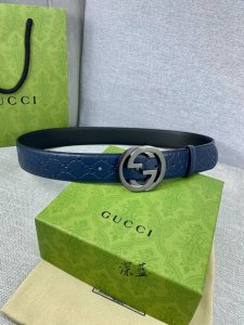 Width 4.0Cm Gucci interlocking double G steel buckle, made of Gucci Signature bl