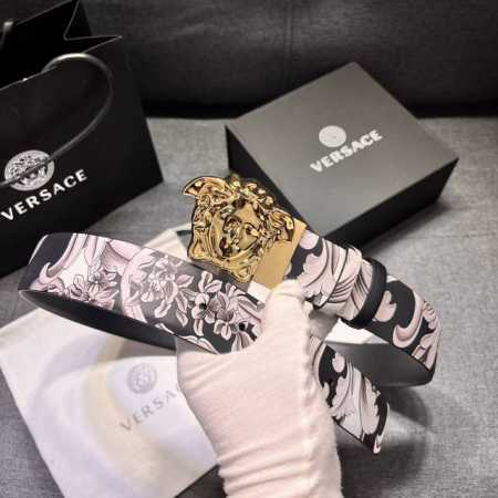 Versace, width 4.0cm This double-sided belt can be worn in two ways: one side fe - Click Image to Close