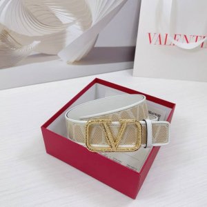 4.0 Cm Valentino Belt, Double-Sided Top-Grain Cowhide Leather, Length: 75, 80, 8