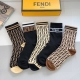 5 pairs per box with packaging Fendi new women's high-end knee-high socks, same