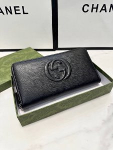 Color Black Size 21X11 Gucci single zipper clutch original top layer cowhide fi