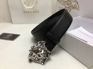 Versace 3.8cm, double-sided imported cowhide leather - pebbled texture, paired w